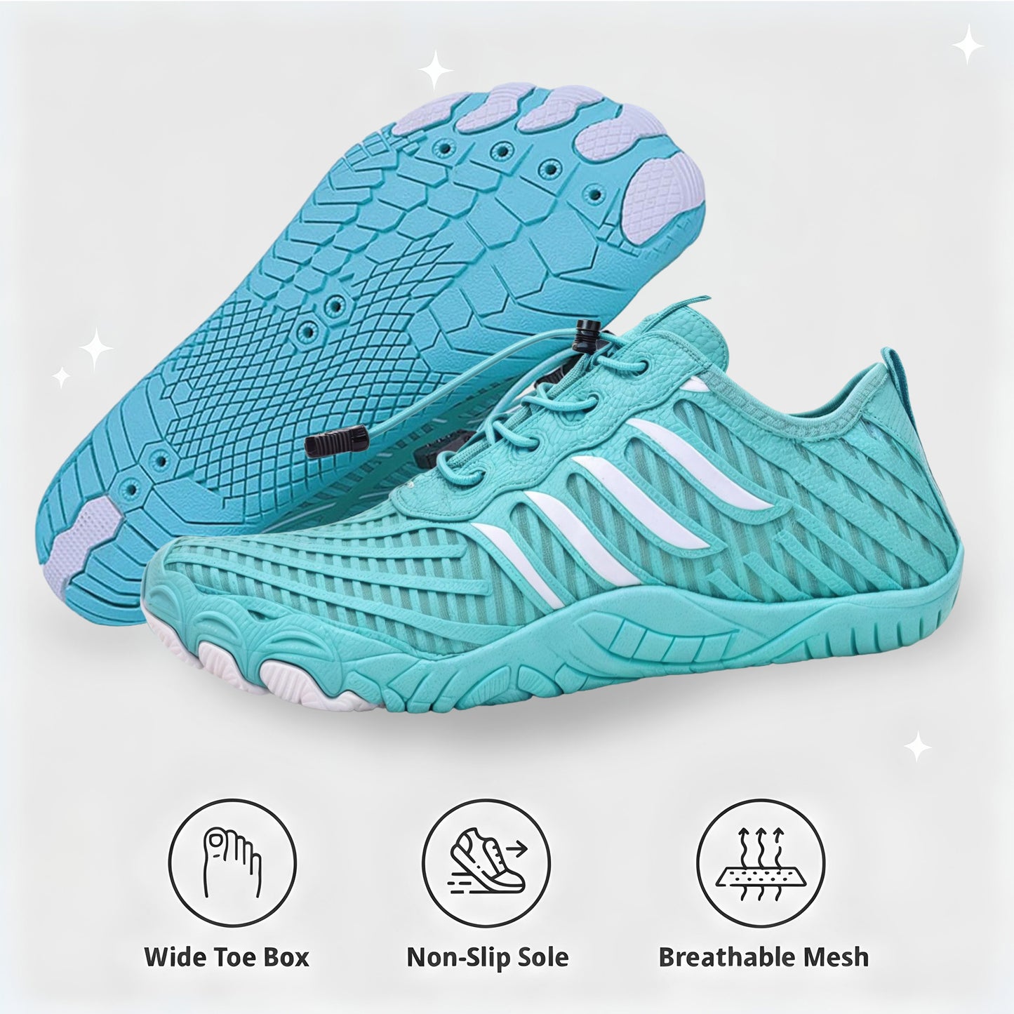 color:Aqua & White (Stripes)