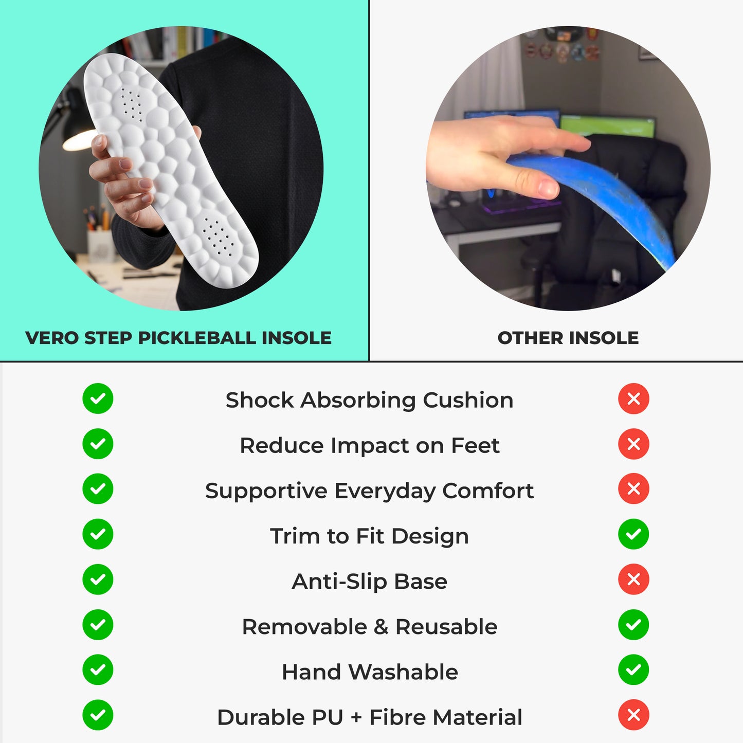 Vero Step Pickleball Insoles