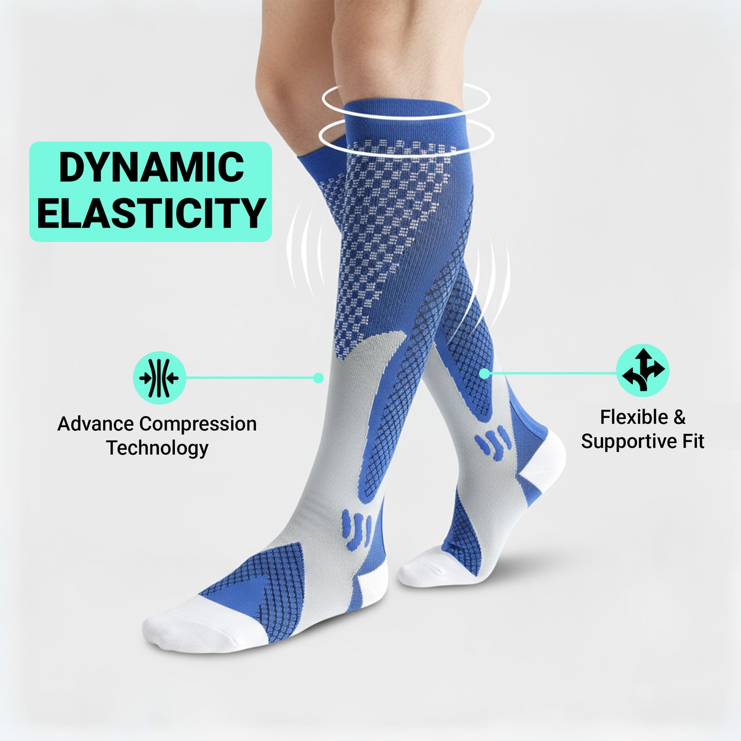 Unisex Compression Socks - All Day Wear Socks & Relief for Lower Legs Discomfort