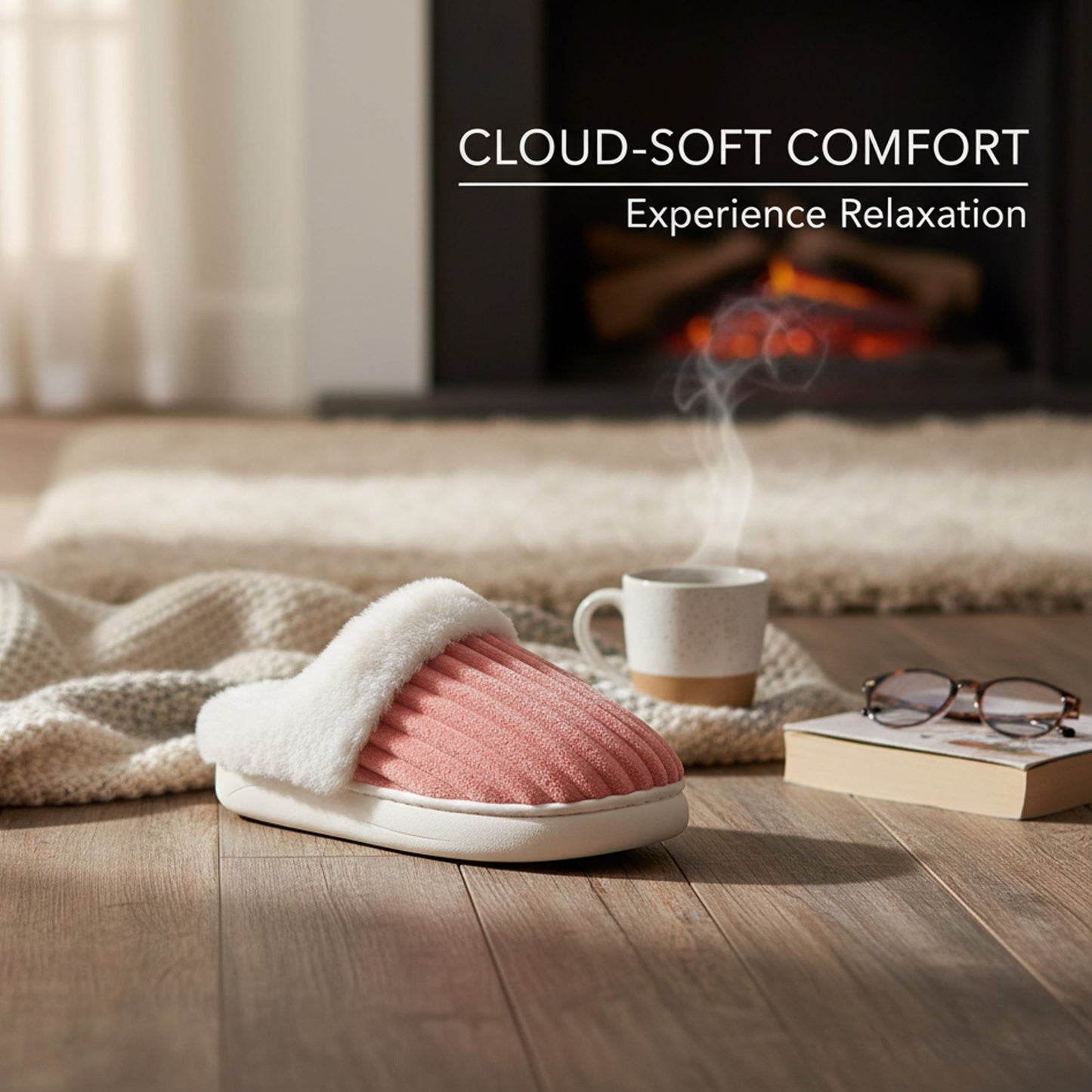 Slip-On Cozy Winter Slides – Warm, Soft & Easy Wear