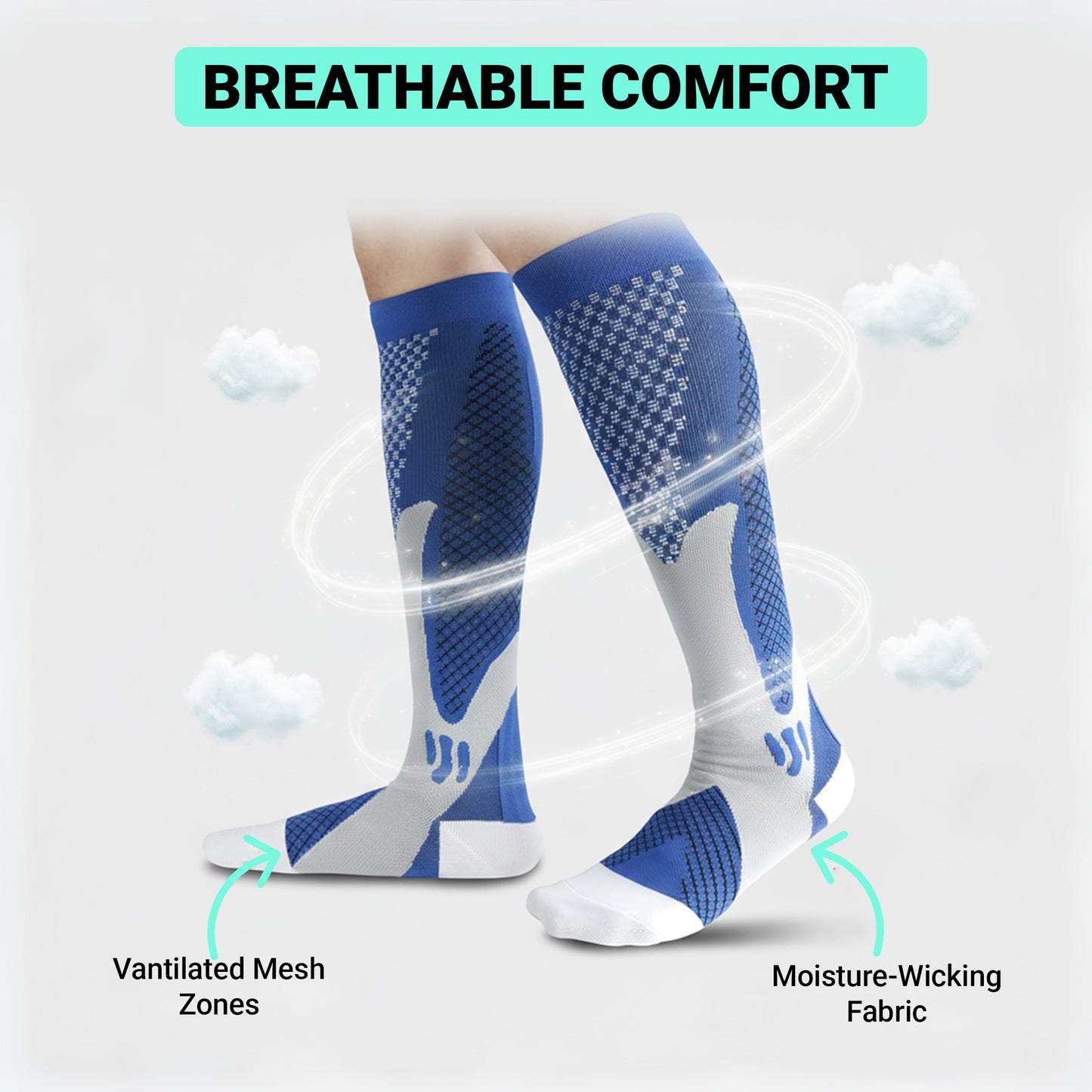 Unisex Compression Socks - All Day Wear Socks & Relief for Lower Legs Discomfort