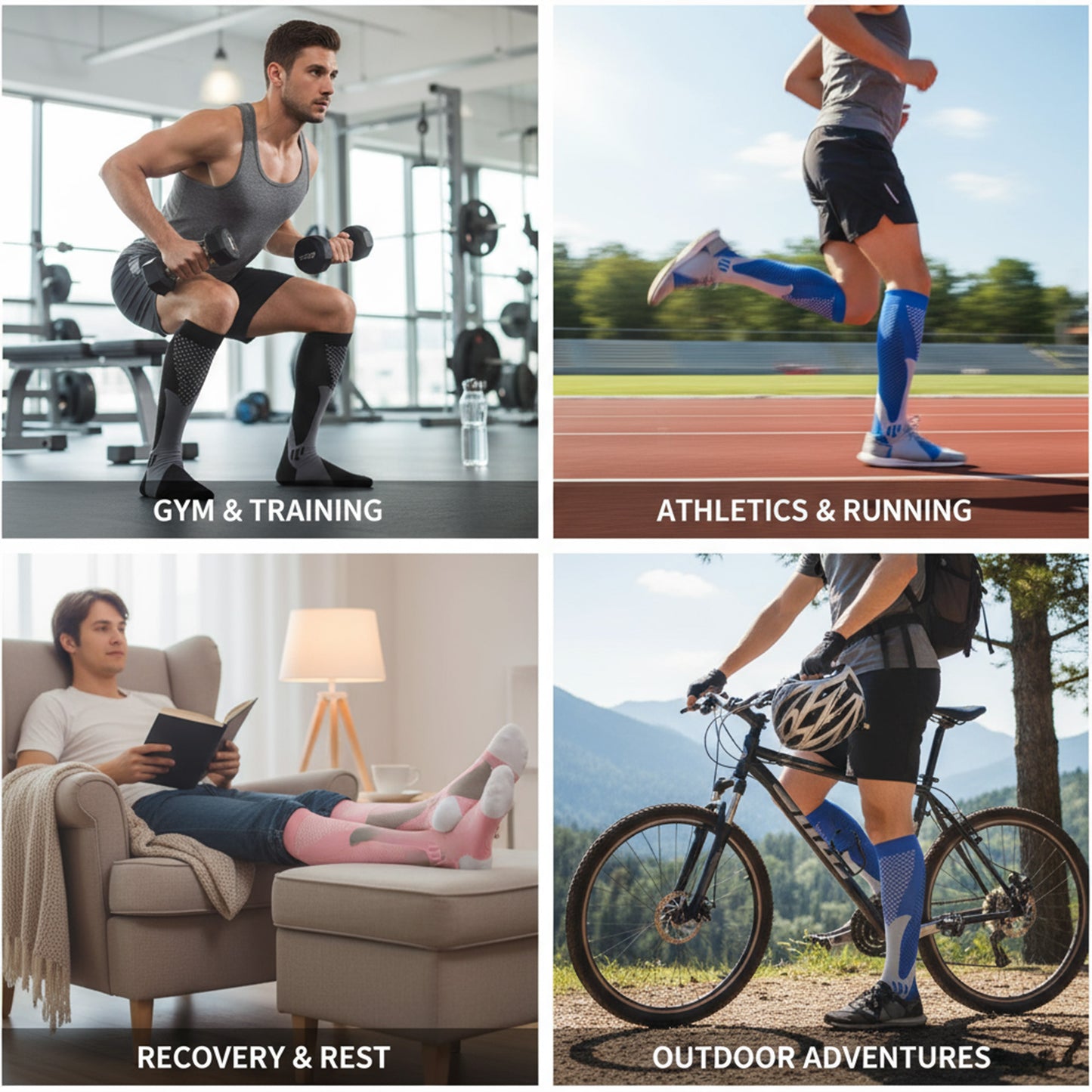 Unisex Compression Socks - All Day Wear Socks & Relief for Lower Legs Discomfort