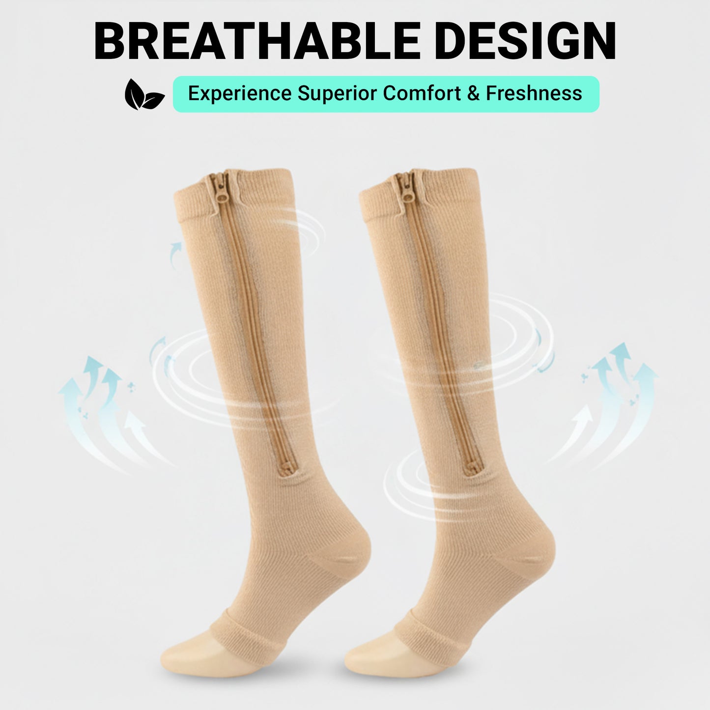 Compression Zip Socks for Nurses & Runners – Easy-On Support