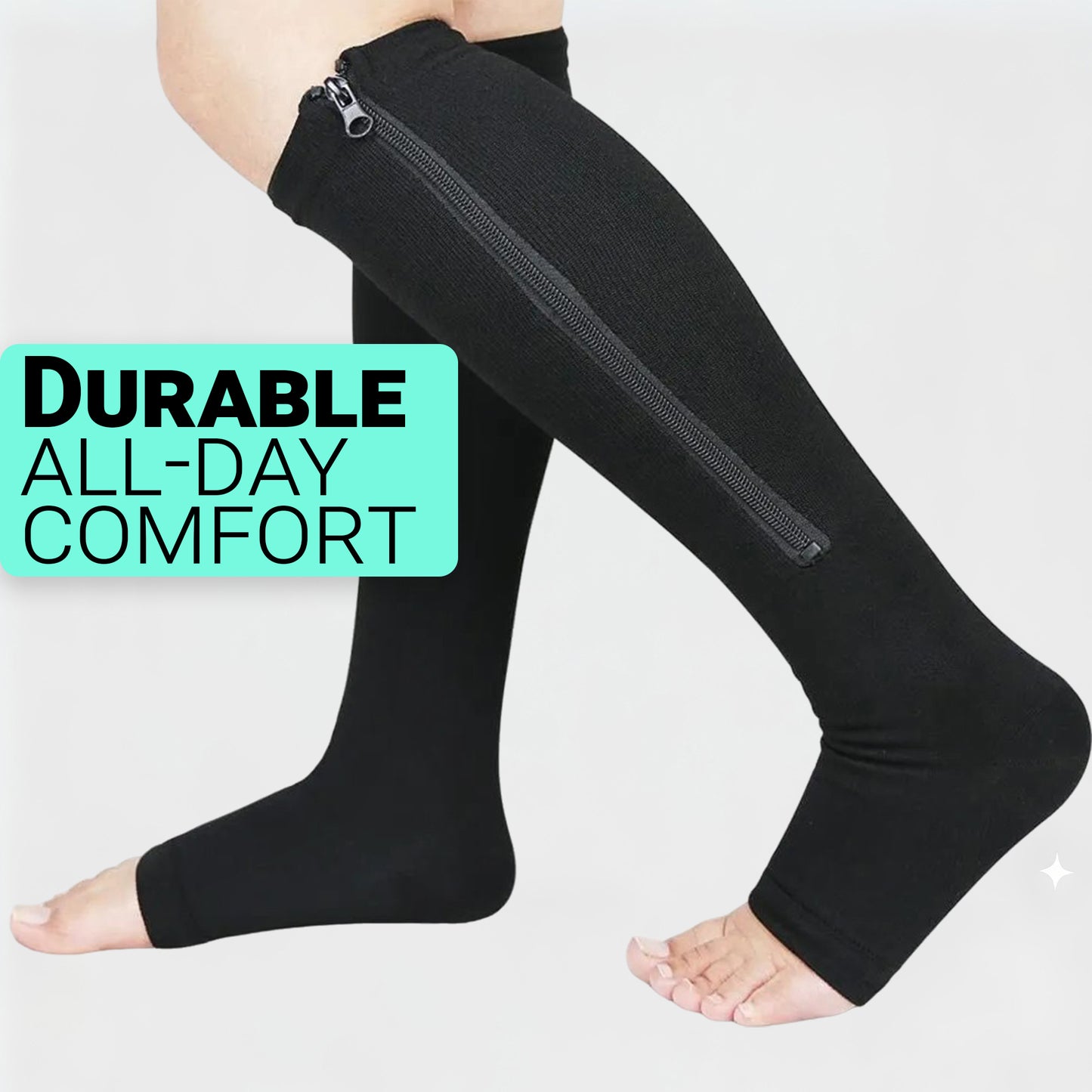 Compression Zip Socks for Nurses & Runners – Easy-On Support