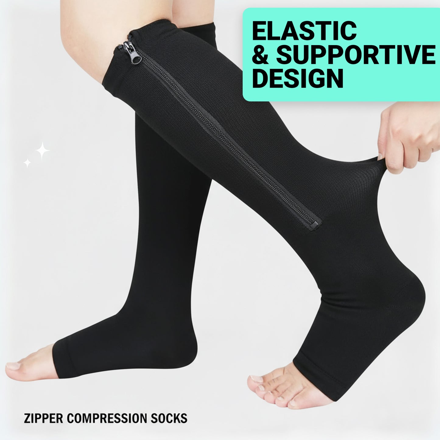 Compression Zip Socks for Nurses & Runners – Easy-On Support