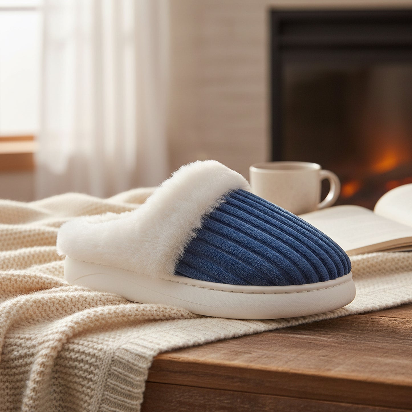 Slip-On Cozy Winter Slides – Warm, Soft & Easy Wear
