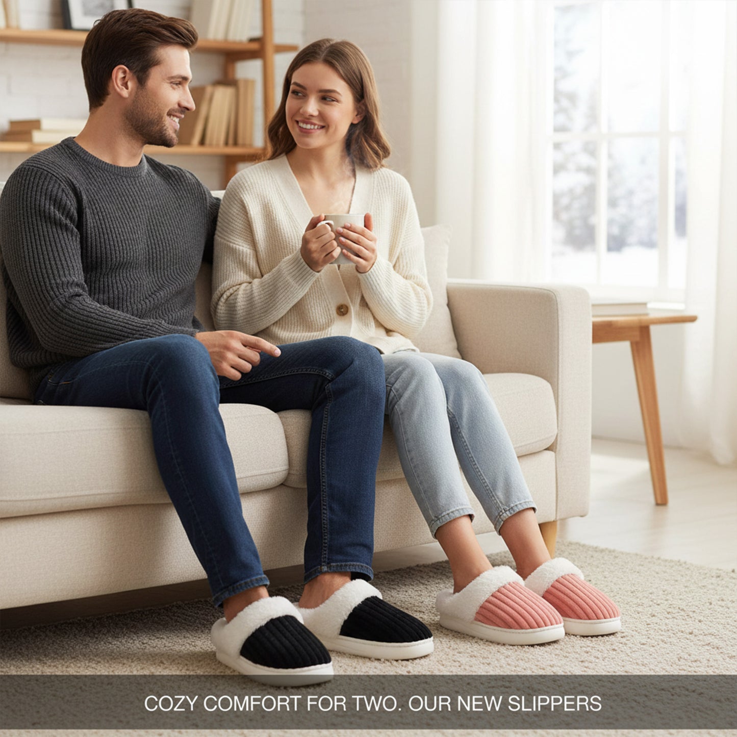 Slip-On Cozy Winter Slides – Warm, Soft & Easy Wear