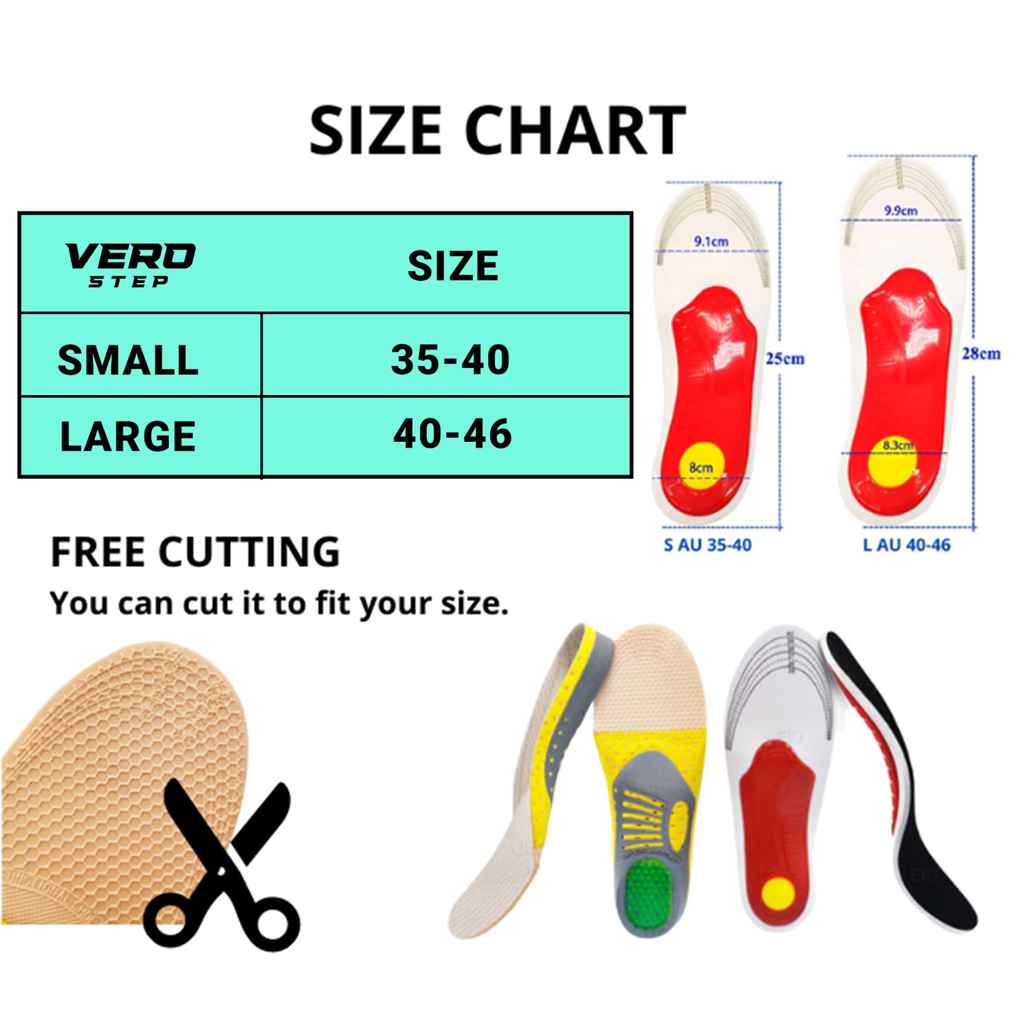 Ortho Gel Insoles for Shoes with Arch Support