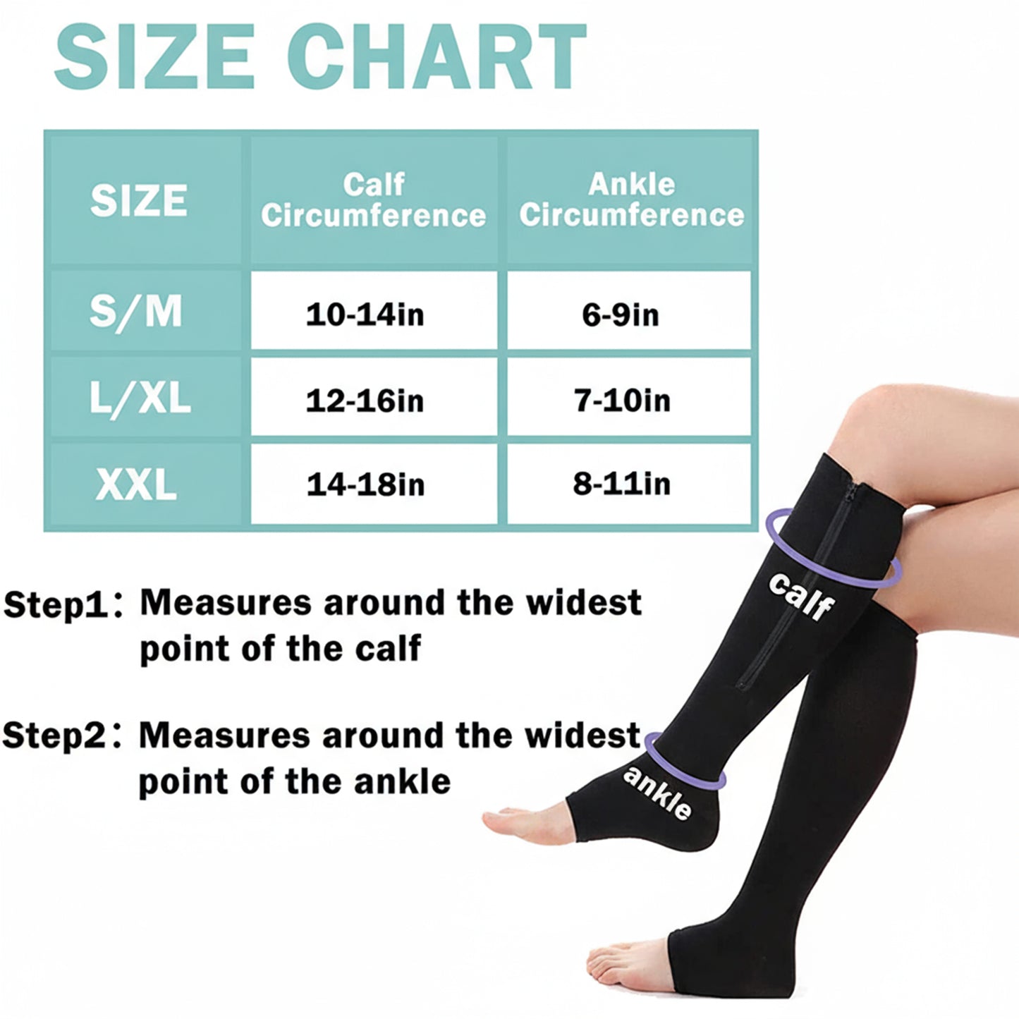 Compression Zip Socks for Nurses & Runners – Easy-On Support
